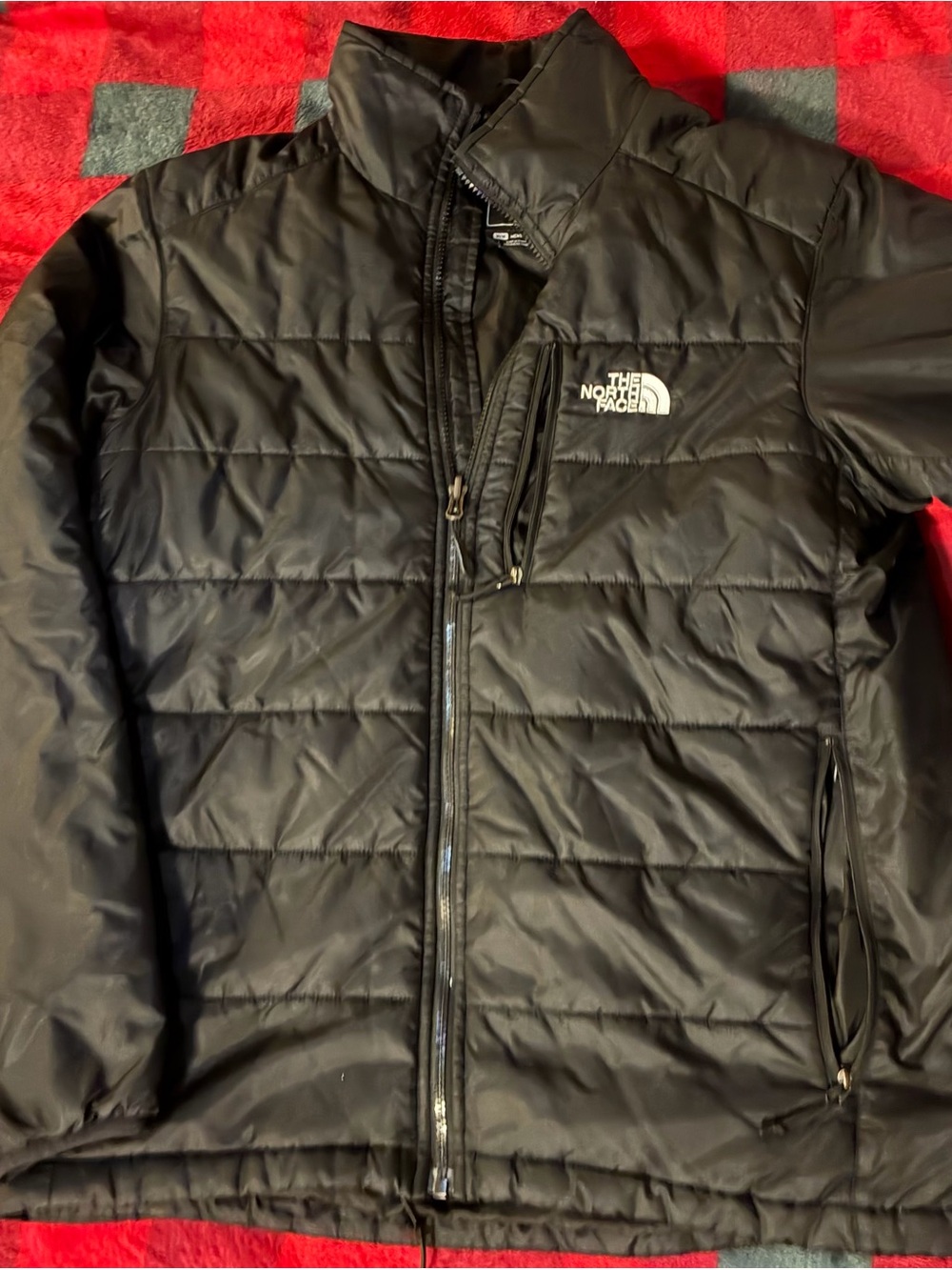 The North Face Black Quilted Light Puffer Jacket with Logo Chest Pocket